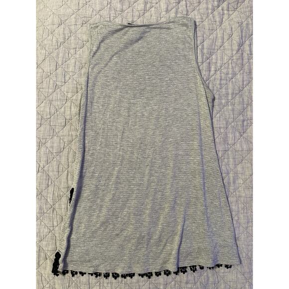 Harley Davidson Rhinestone Lace Hem Tank Top Womens Large Gray Tiered Biker Chic - Picture 8 of 10